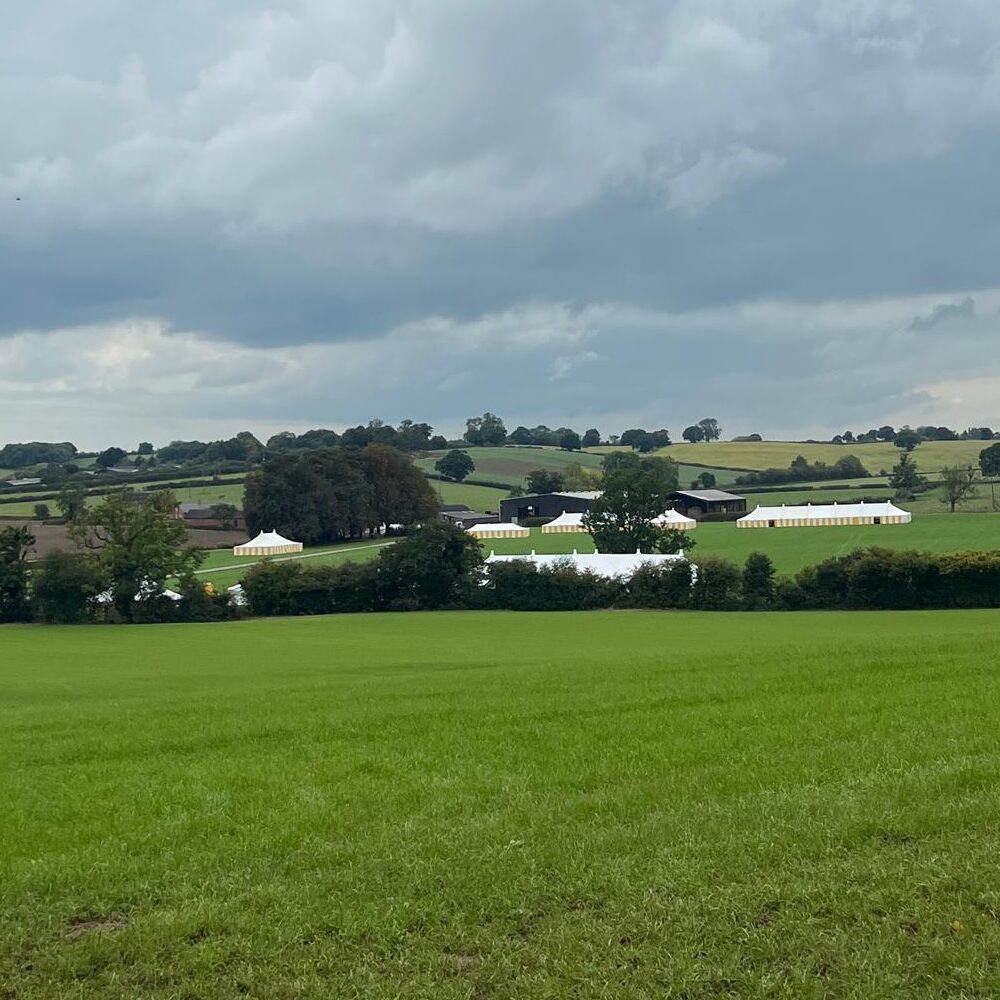 Trade stands are all pegged out and the marquees are going up.